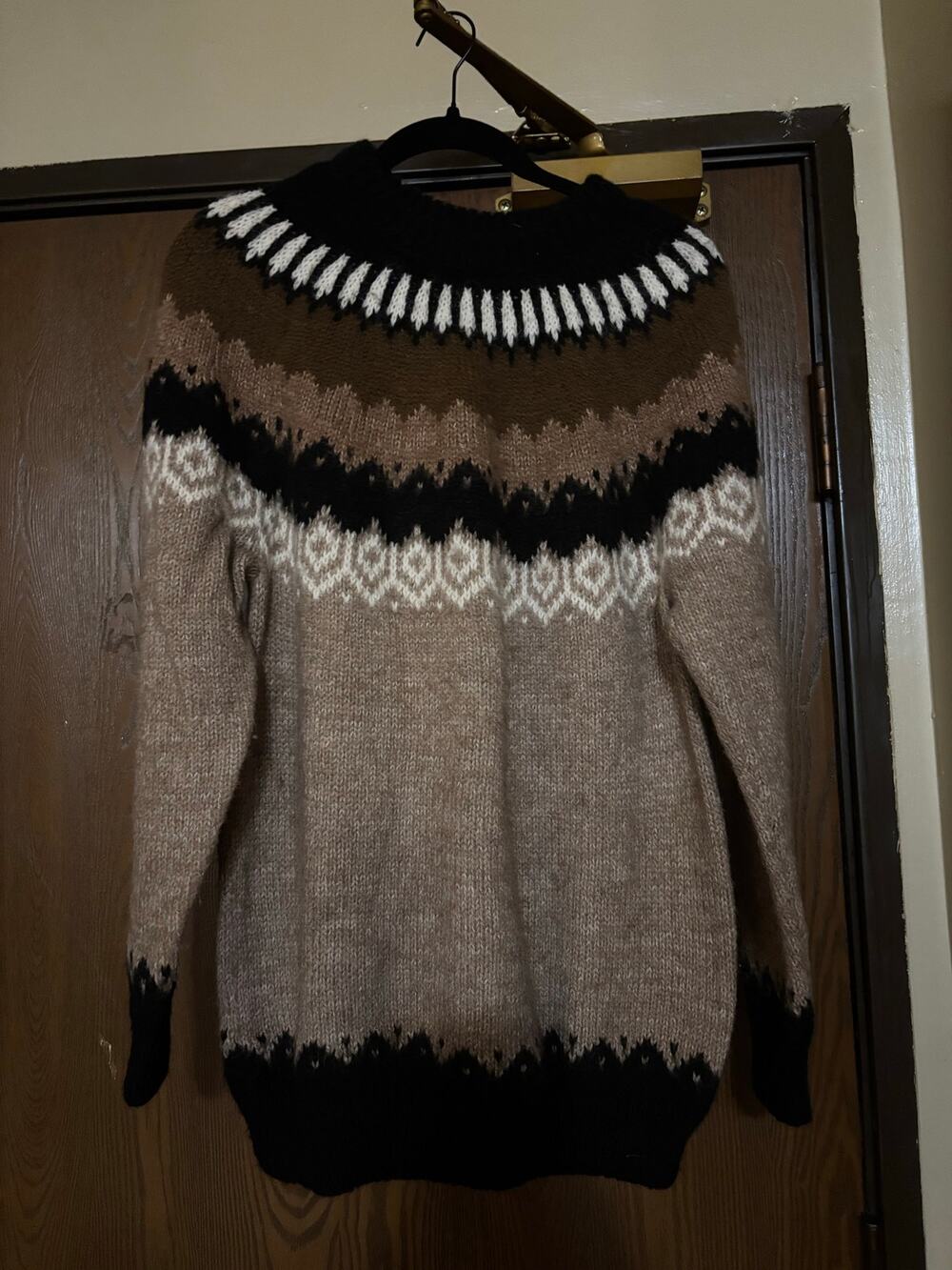 Vintage Alpaca Wool Handmade Fairisle Tribal Boho Fall/ Winter Knitted Sweater